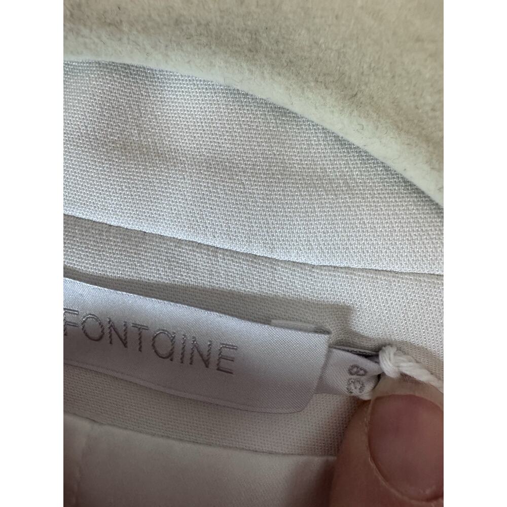 Anne Fontaine White Blazer with Blue Floral Print, new with tags sz 6, no belt - Picture 15 of 16